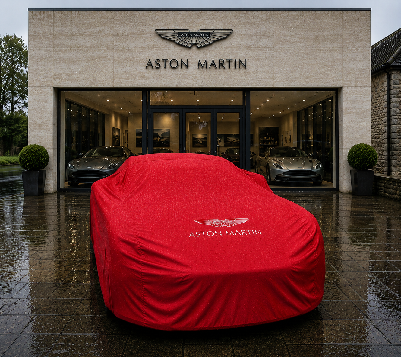 Aston Martin Waterproof Car Cover Custom Fit Outdoor Cover - Black