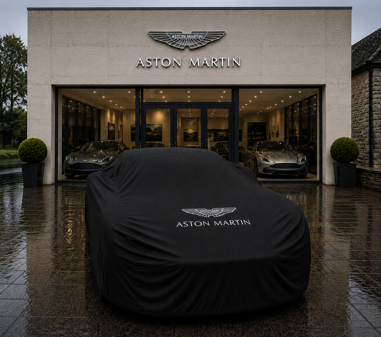 Aston Martin Waterproof Car Cover Custom Fit Outdoor Cover - Blue