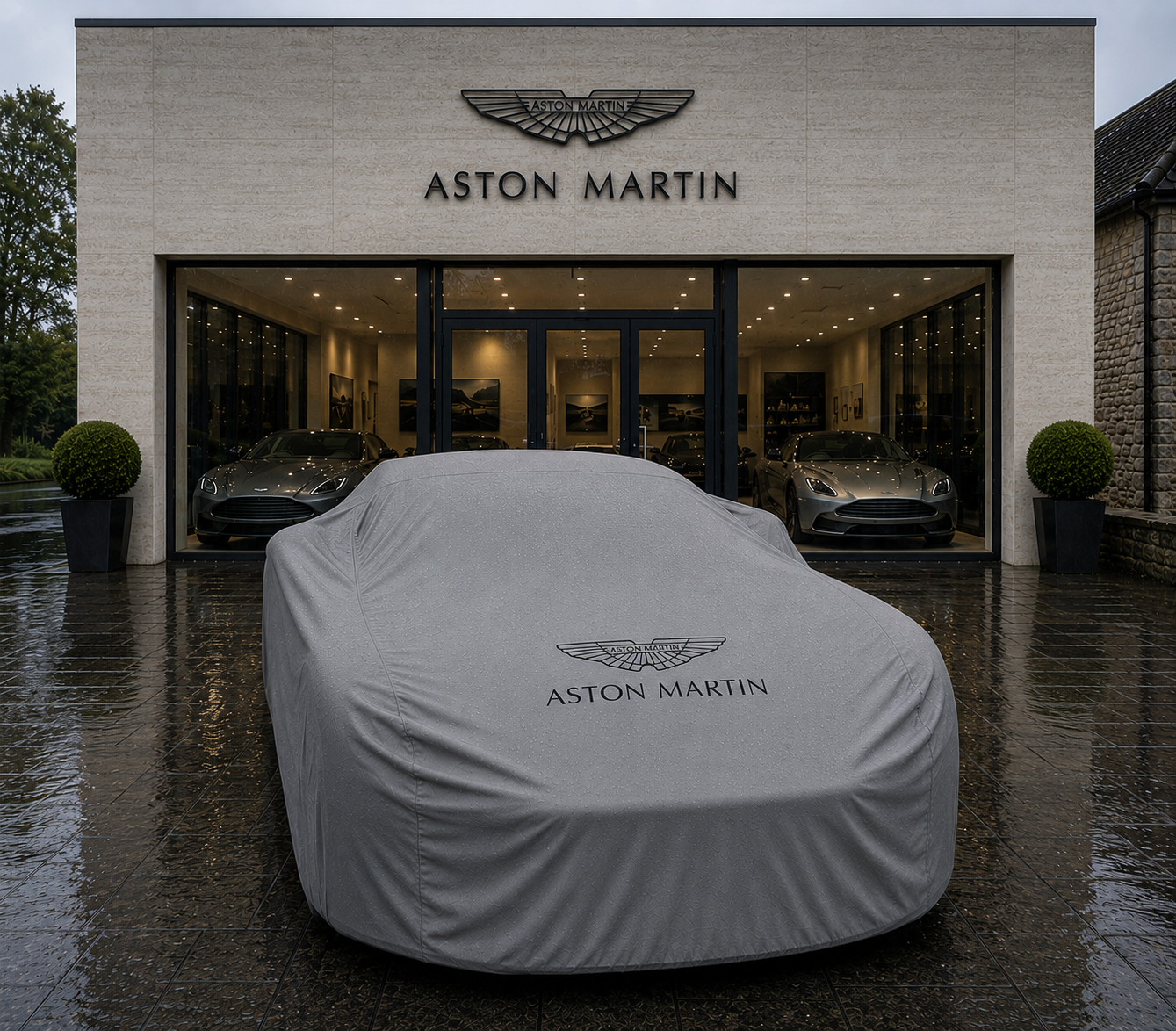 Aston Martin Waterproof Car Cover Custom Fit Outdoor Cover - Gray