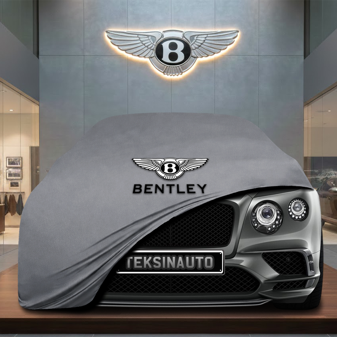 BENTLEY FLYİNG SPUR 3 2019-2024 Custom Fit Indoor Car Cover Soft Stretch Black Gray Blue Red Dust Protection Garage Cover Laser Cut + Bag - Gray